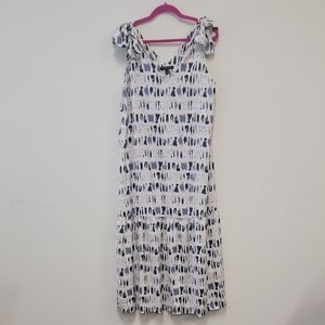 Banana Republic Monochrome Abstract Maxi Dress